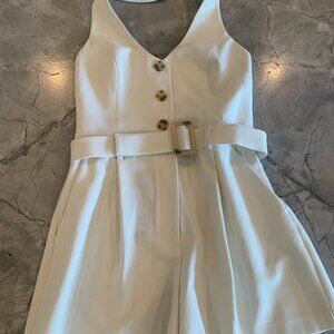 BCBG Max Azria Off White Belted Halter Neck Romper New With Tags Size 6
